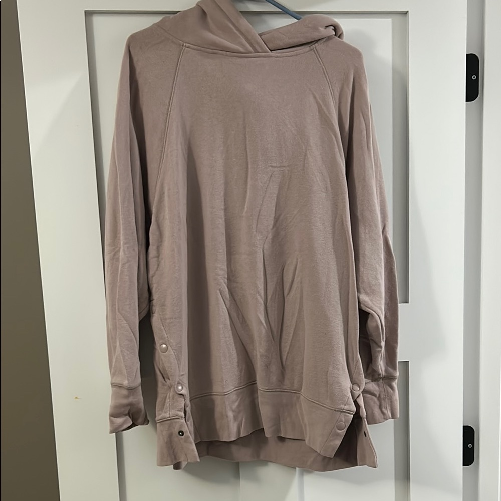 Aerie Tan/Light Pink Hoodie with Side Buttons